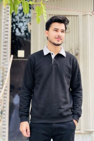 xdot signature black polo sweatshirt